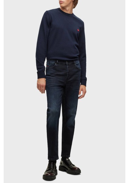 Erkek Pamuklu Yuvarlak Yaka Marka Logolu Lacivert Kazak 50475083-410