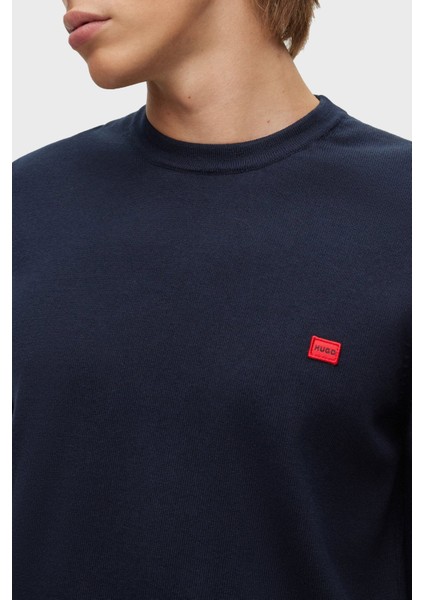 Erkek Pamuklu Yuvarlak Yaka Marka Logolu Lacivert Kazak 50475083-410 fiyatları