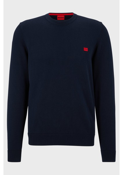 Erkek Pamuklu Yuvarlak Yaka Marka Logolu Lacivert Kazak 50475083-410 indirimleri