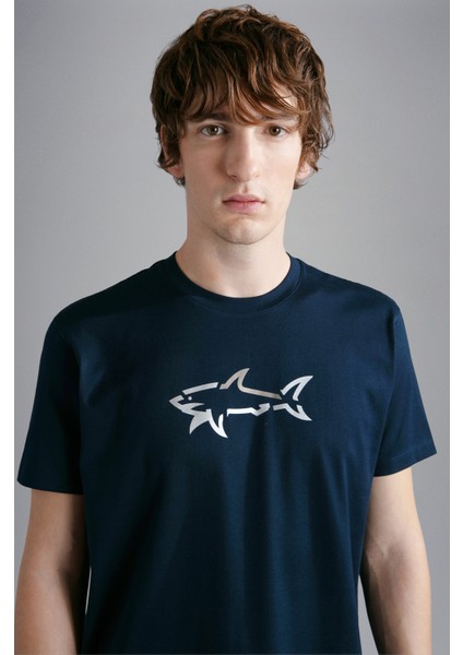 Erkek Marka Logolu Pamuklu Normal Kalıp Günlük Lacivert T-Shirt 24411085-013 modelleri