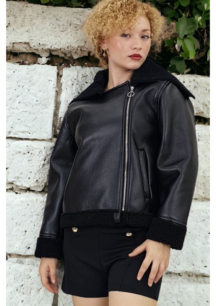 Yagmur Beren Içi Komple Peluş Ithal Deri Mont modelleri