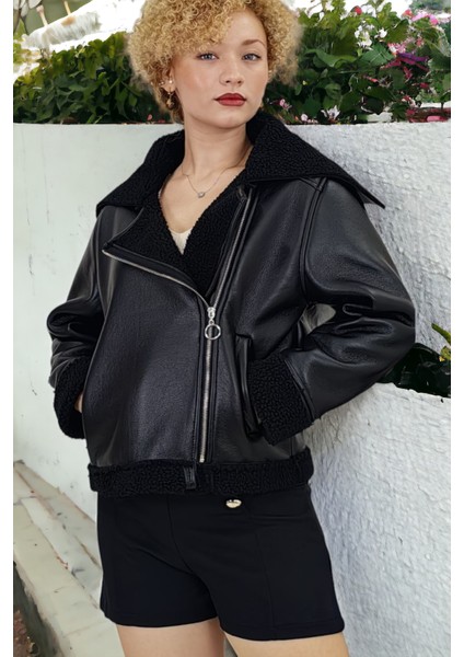 Yagmur Beren Içi Komple Peluş Ithal Deri Mont fırsatları