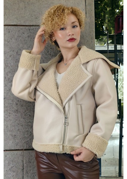 Yagmur Beren Içi Komple Peluş Ithal Deri Mont fırsatları