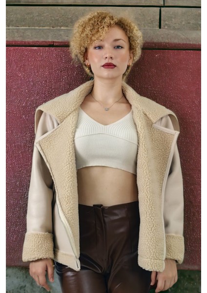 Yagmur Beren Içi Komple Peluş Ithal Deri Mont indirimleri