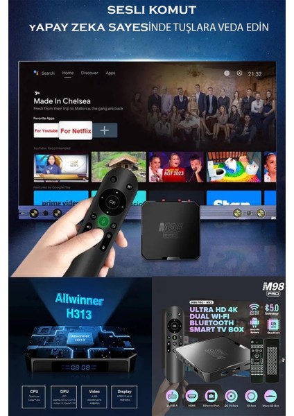 5g Android Box | 4K Tv Box Media Oynatıcı | Tv Box | Android Tv Box | Android Box | Android Tv Stick | Tv Box 4K | Medya Oynatıcı | Wifi ile Kurulum | indirimleri