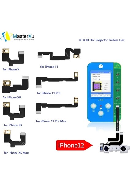 11PRO Tarzı 1 Takım Jcıd Jc V1S Yüz Kimliği Flex Kablo Nokta Vuruşlu iPhone x Xr Xs Pro Max Mad Adaptör Projektör Programcı Ic Tamir Kiti (Yurt Dışından)
