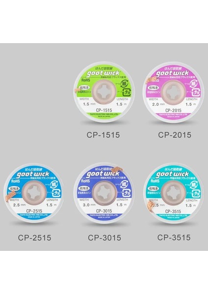 CP-2515 Tarzı 1 Parça Orijinal Goot Lehimleme Aksesuarı Fitil Örgülü Bakır Tel Lehim Sökme Fitili Bga Lehim Sökücü (Yurt Dışından)