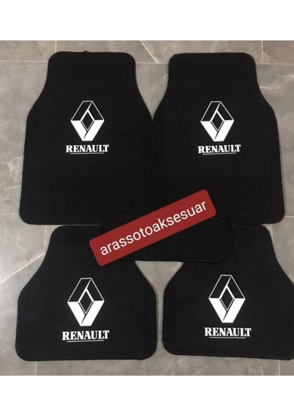 Zg Renault Broadway Logolu Siyah Çift Katlı Halı Paspas Seti