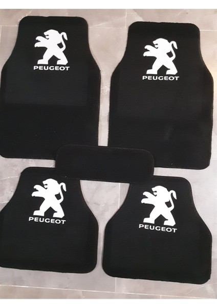Peugeot 205 Logolu Siyah Çift Katlı Halı Paspas Seti