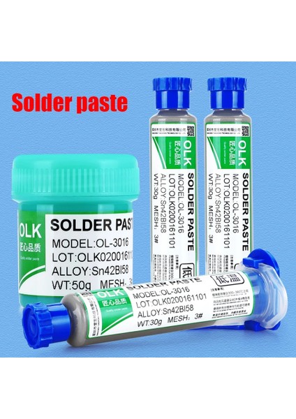 Olk 4258 50G Bot Stili Lehim Pastası Kurşunsuz Kurşun Akı Lehimleme Kaynak Noktası Lehim Akısı Şırınga Bir LED Bga Pcb Dıy Onarım Aracı (Yurt Dışından) fiyatları