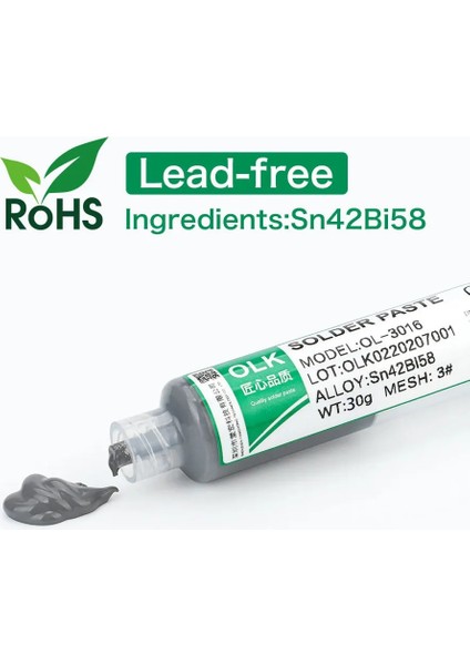 Olk 4258 50G Bot Stili Lehim Pastası Kurşunsuz Kurşun Akı Lehimleme Kaynak Noktası Lehim Akısı Şırınga Bir LED Bga Pcb Dıy Onarım Aracı (Yurt Dışından) fırsatları