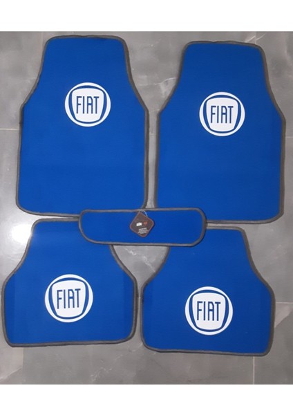 Fiat 124 Fiat Logolu Mavi Halı Paspas Çift Katlı