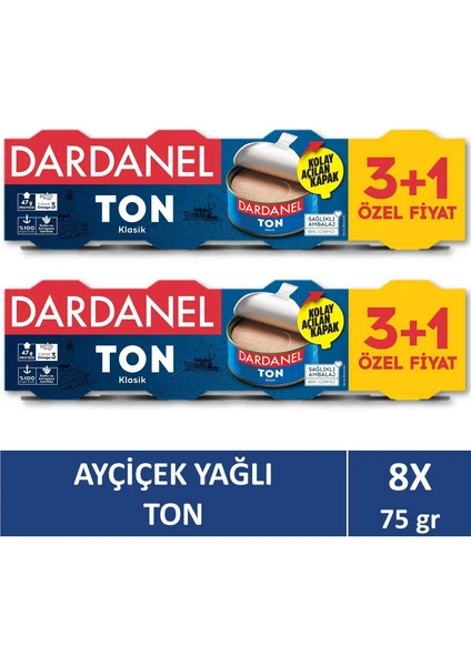 Ayçiçek Yağlı Ton Balığı 4x75 gr x 2 Adet