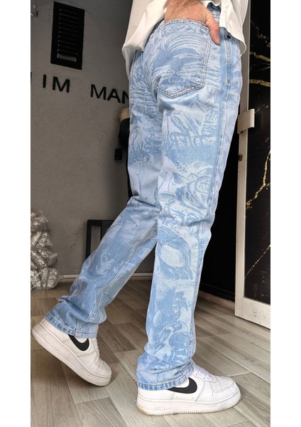 Mixxed Patern Baggy Jeans