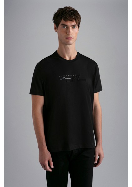 Erkek Marka Logolu Pamuklu Normal Kalıp Günlük Haki T-Shirt 24411053-011