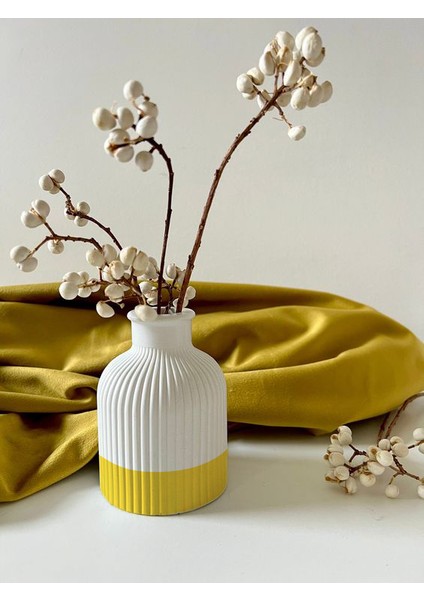 Cabaga Dekoratif Beyaz Sarı Vazo fırsatları