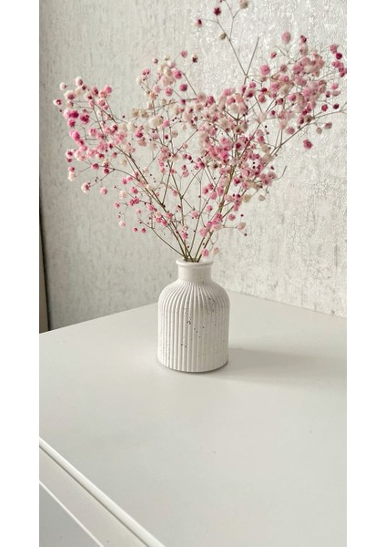 Cabaga Dekoratif Beyaz Sarı Vazo