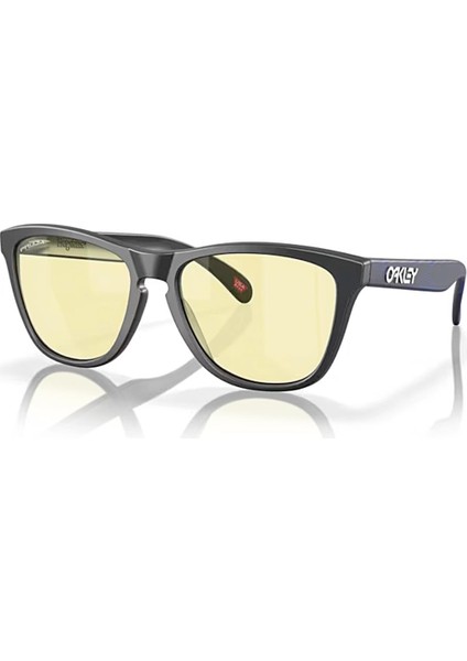0OO9013 9013L4 55 Frogskins E-Sporcu Erkek Aynalı Kare Siyah Güneş Gözlüğü