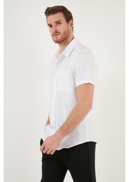 Pamuklu Regular Fit Kısa Kollu Gömlek Erkek Gömlek CF24S128230 fiyatları