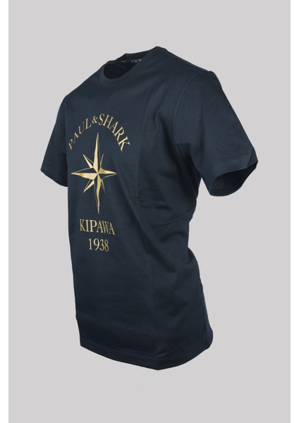 Erkek Marka Logolu Pamuklu Normal Kalıp Günlük Lacivert T-Shirt 24411133-013 fiyatları