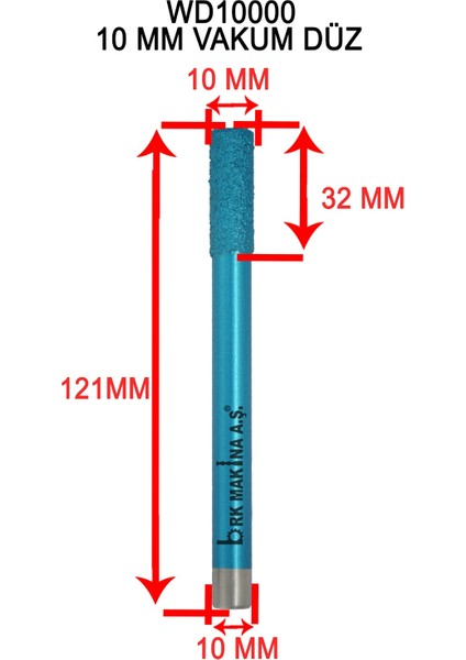 Mermer Granit Vakum Düz Freze 10 mm