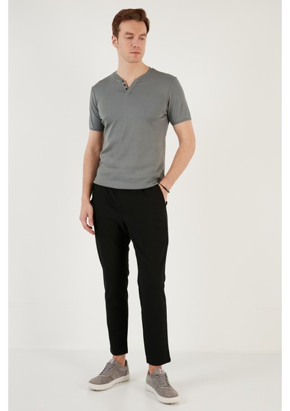 Pamuklu V Yaka Slim Fit T Shirt Erkek T Shirt 5902122 fiyatları