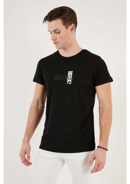 Pamuklu Slim Fit Bisiklet Yaka T Shirt Erkek T Shirt 541CHANGE24 fiyatları