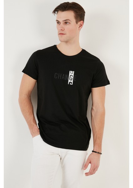 Pamuklu Slim Fit Bisiklet Yaka T Shirt Erkek T Shirt 541CHANGE24 fırsatları