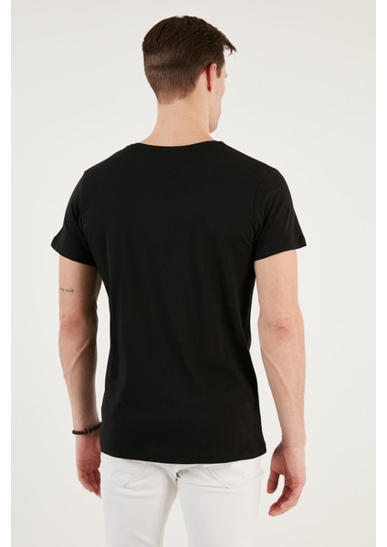 Pamuklu Slim Fit Bisiklet Yaka T Shirt Erkek T Shirt 541CHANGE24 indirimleri