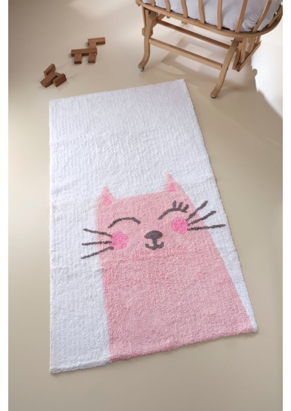 Kitty Banyo Paspası Pembe 80x150