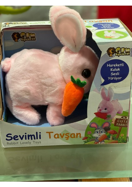 Newayer Elektronik Pilli Sesli Zıplayan Hareketli Tavuçlu Pembe Peluş Tavşan 18X17 cm fırsatları