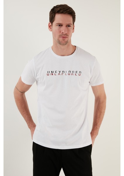 Bisiklet Yaka % 100 Pamuklu Slim Fit T Shirt Erkek T Shirt 541UNEXPLORED24