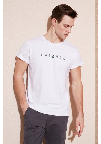 Pamuklu Slim Fit Bisiklet Yaka T Shirt Erkek T Shirt 541BALANCE