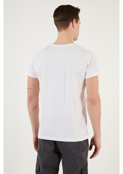 Pamuklu Slim Fit Bisiklet Yaka T Shirt Erkek T Shirt 541BALANCE fırsatları