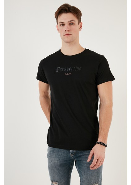 Pamuklu Slim Fit Bisiklet Yaka T Shirt Erkek T Shirt 541PERSPECTIVE fiyatları