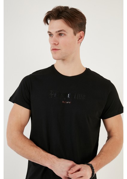Pamuklu Slim Fit Bisiklet Yaka T Shirt Erkek T Shirt 541PERSPECTIVE modelleri