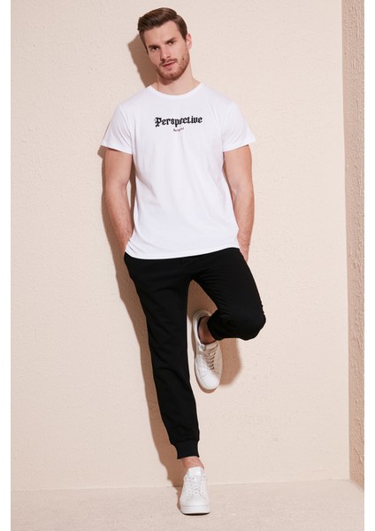 Pamuklu Slim Fit Bisiklet Yaka T Shirt Erkek T Shirt 541PERSPECTIVE fiyatları
