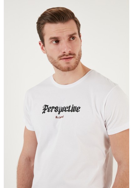 Pamuklu Slim Fit Bisiklet Yaka T Shirt Erkek T Shirt 541PERSPECTIVE fırsatları