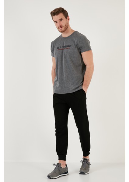 Basklı Bisiklet Yaka % 100 Pamuklu Slim Fit T Shirt Erkek T Shirt 541GET modelleri