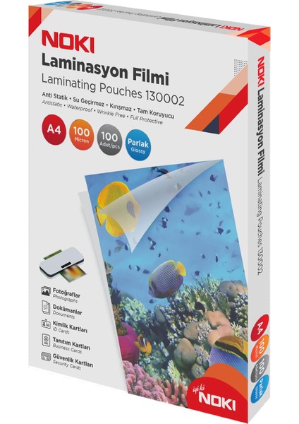 A4 Laminasyon Filmi 100 Mikron 100'lü Paket