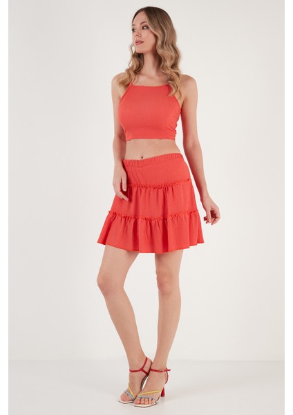 Beli Lastikli Mini Şort Etek Bayan Şort Etek 5865038
