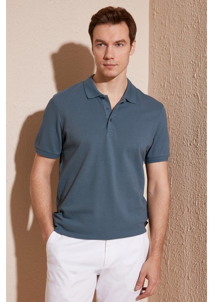 % 100 Pamuk Regular Fit Düğmeli Polo Yaka T Shirt Erkek Polo Yaka T Shirt 5902127