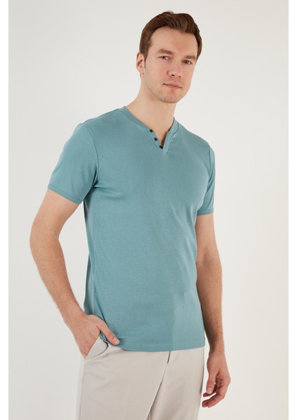 % 100 Pamuklu V Yaka Slim Fit T Shirt Erkek T Shirt 5902122 fiyatları