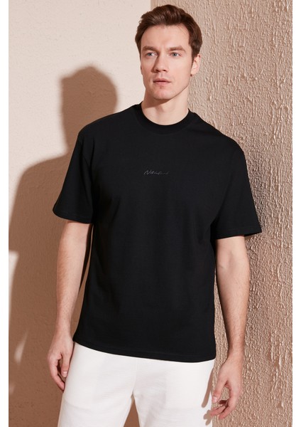 Pamuklu Relaxed Fit Sıfır Yaka T Shirt Erkek T Shirt 5902702