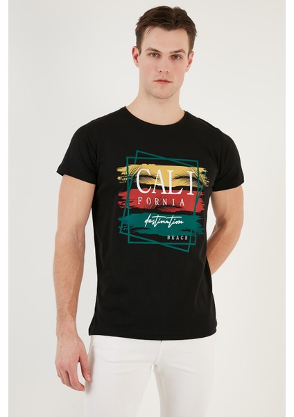Pamuklu Slim Fit Bisiklet Yaka T Shirt Erkek T Shirt 541CALIFORNIA24 indirimleri