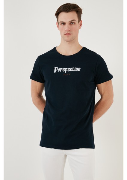 Pamuklu Slim Fit Bisiklet Yaka T Shirt Erkek T Shirt 541PERSPECTIVE fiyatları