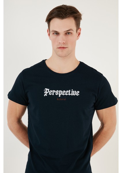 Pamuklu Slim Fit Bisiklet Yaka T Shirt Erkek T Shirt 541PERSPECTIVE fırsatları