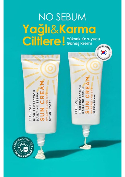 Yağlı Ciltler Için Yüksek Koruyucu Güneş Kremi No Sebum Sun Cream 30 ml 8809317114521