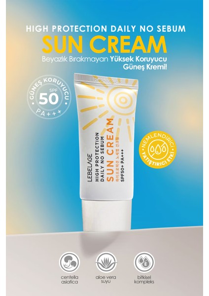 Yağlı Ciltler Için Yüksek Koruyucu Güneş Kremi No Sebum Sun Cream 30 ml 8809317114521