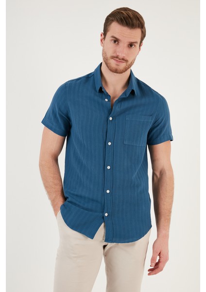 Pamuklu Regular Fit Kısa Kollu Gömlek Erkek Gömlek CF24S128230 fiyatları